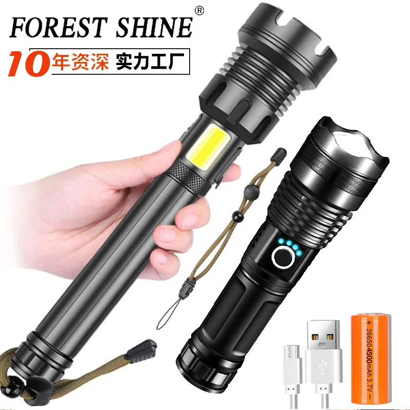 

P50 Flashlight Outdoor Strong Light P70 Searchlight Aluminum Alloy Waterproof Telescopic Focusing P90 Flashlight