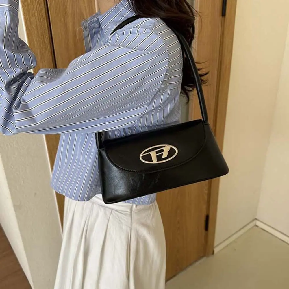 

Handbag PU Leather Shoulder Bag Letter Korean Style Y2k Style Phone Bag Small Tote Bag Makeup Lipstick Bag