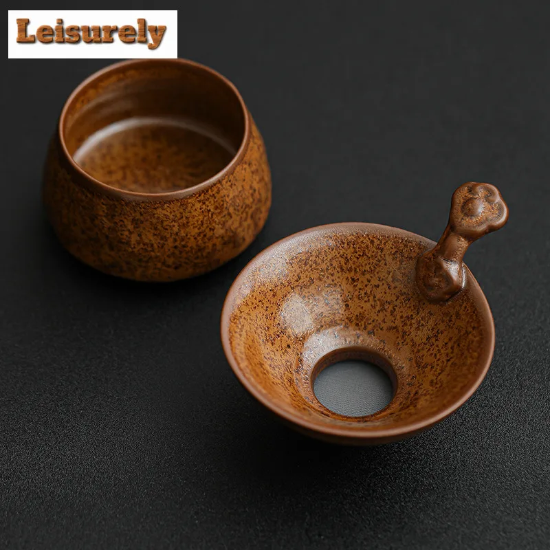 Kiln Fambe Yellow Gold Armor Tea Separator Infusor Zen Tea Strainer Dispenser Tea Making Tea Filter Cafes Accessories Gift Craft