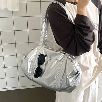 Borsa a Tracolla a Forma di Botte in Nylon per Donne, Stile Coreano, per Studenti e Pendolari, Borsa Estiva di Alta Qualità Resistente al Sudore