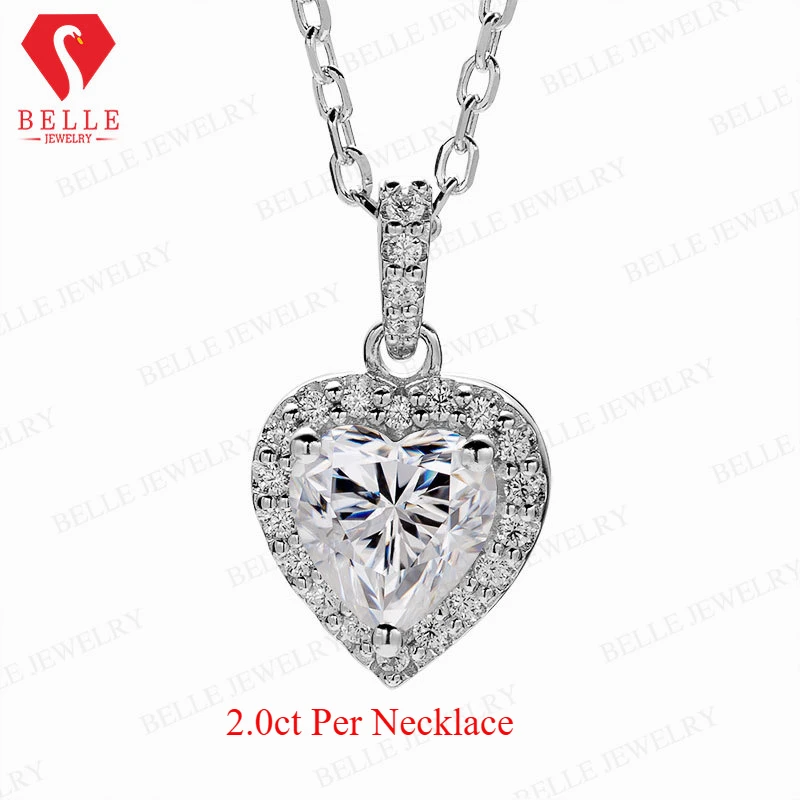 Moissanit D Farbe Herz Cut S925 Sterling Silber Ohrring Halskette Schmuck-Set GRA Zertifiziertes Hochzeitsgeschenk für Frauen S925 Schmuck – Detail 12