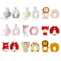 Cute Multifunctional Changable Cartoon Cervical Fluffy Pillows U Shaped Travel Pillow Penguin Whale Protection Neck 1