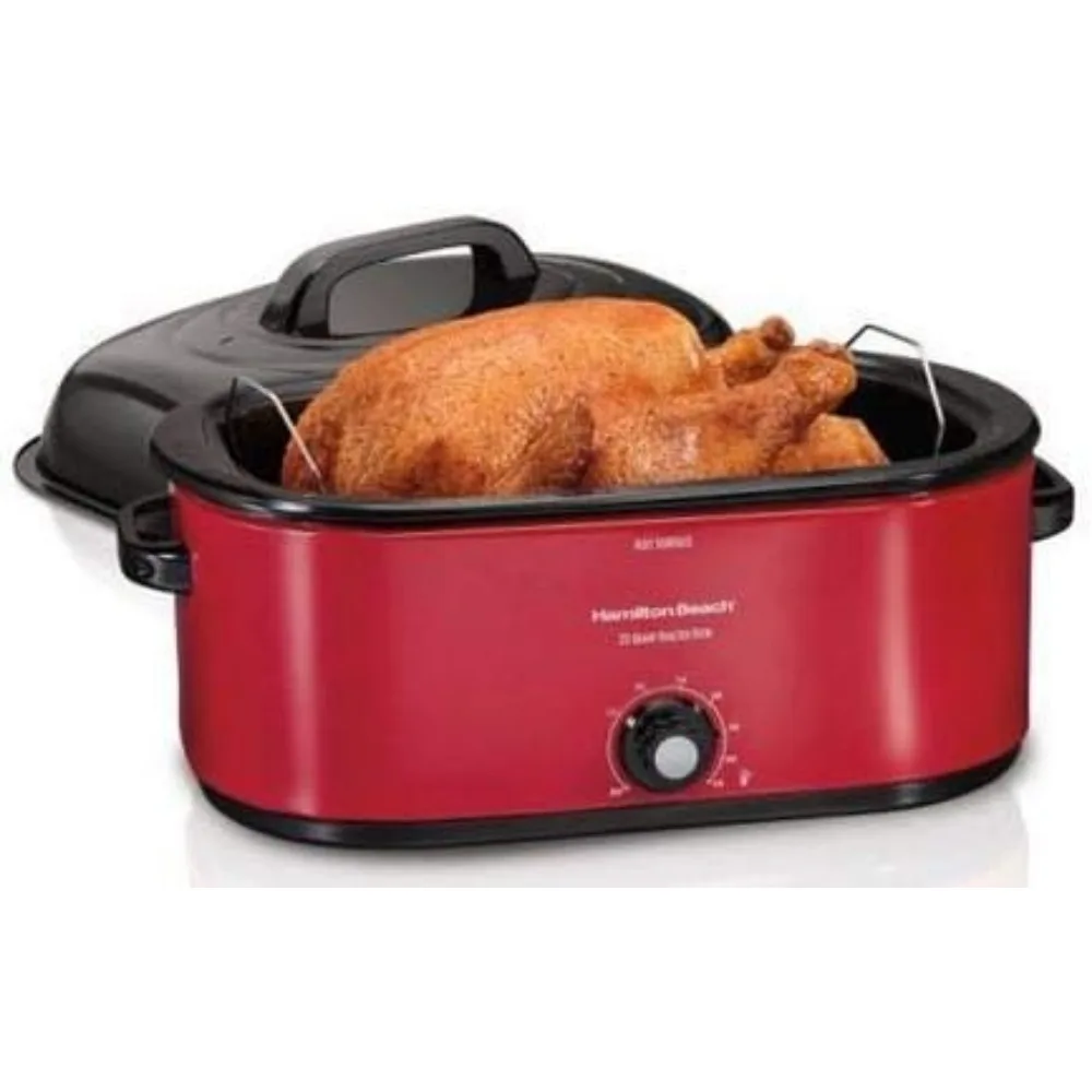 28 lb 22-Quart Roaster Oven with Self-Basting Lid (Stainless Steel)