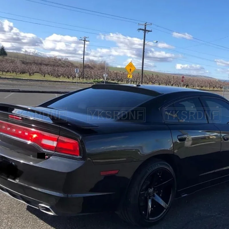 리어윙 창문 지붕 스포일러, 닷지 챌린저 차저 SRT SXT R/T 용, 광택 블랙 추구, 2015 2019 새로운 디자인