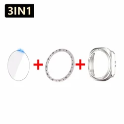3-in-1 Protective Screen Cover with Tempered Glass and Bezel Ring for Watch 7 Ultra 47mm (Starlight)