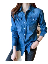 

Denim shirt women 2021 spring and autumn new thin bottoming shirt jacket trend