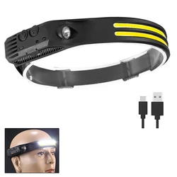 Rechargeable LED Sensor Headlamp - Powerful Camping and Outdoor Flashlight with Multiple Styles (W689-2 White Light)