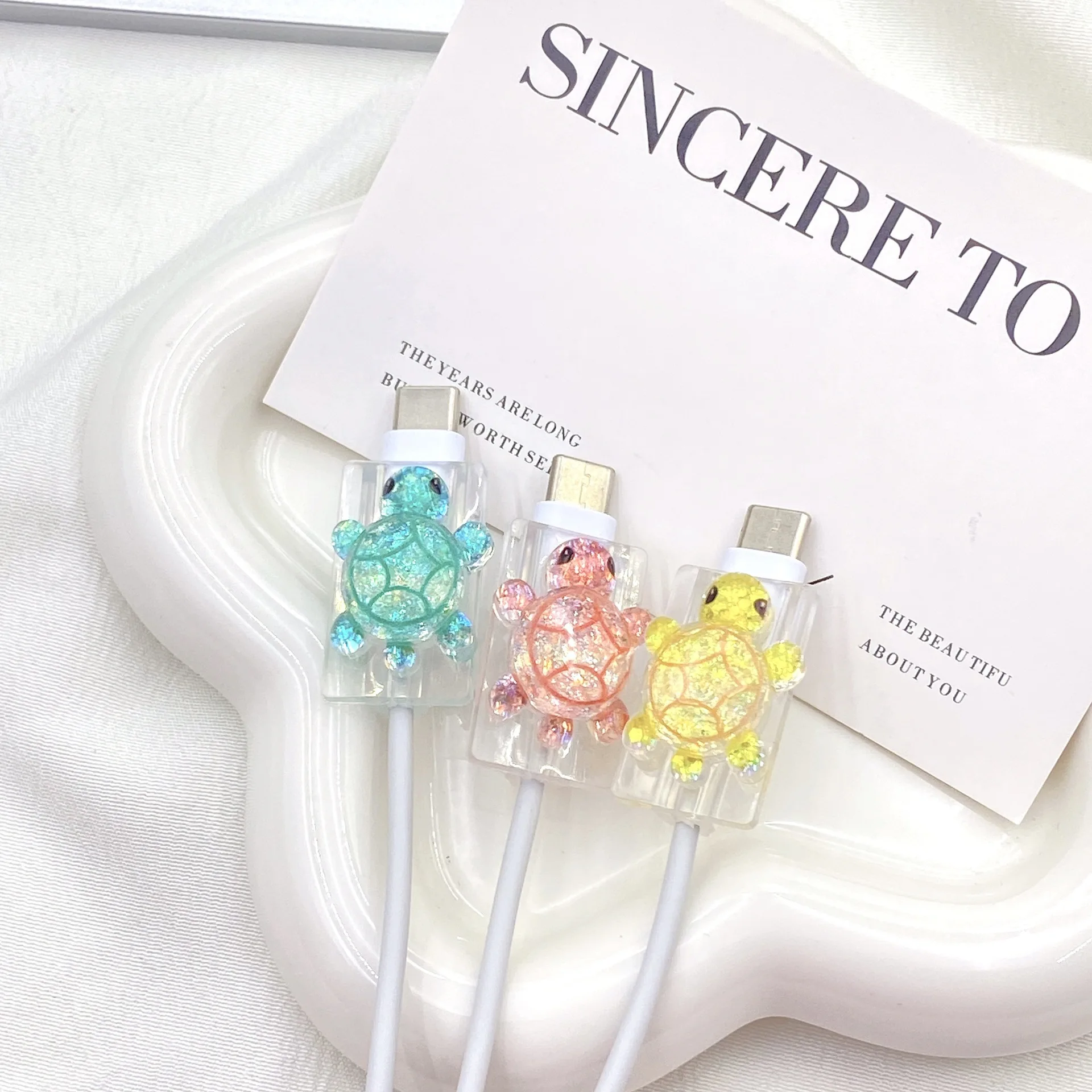 Adorable Turtle Cable Organizer - Cartoon Cord Protector & Kawaii Winder
