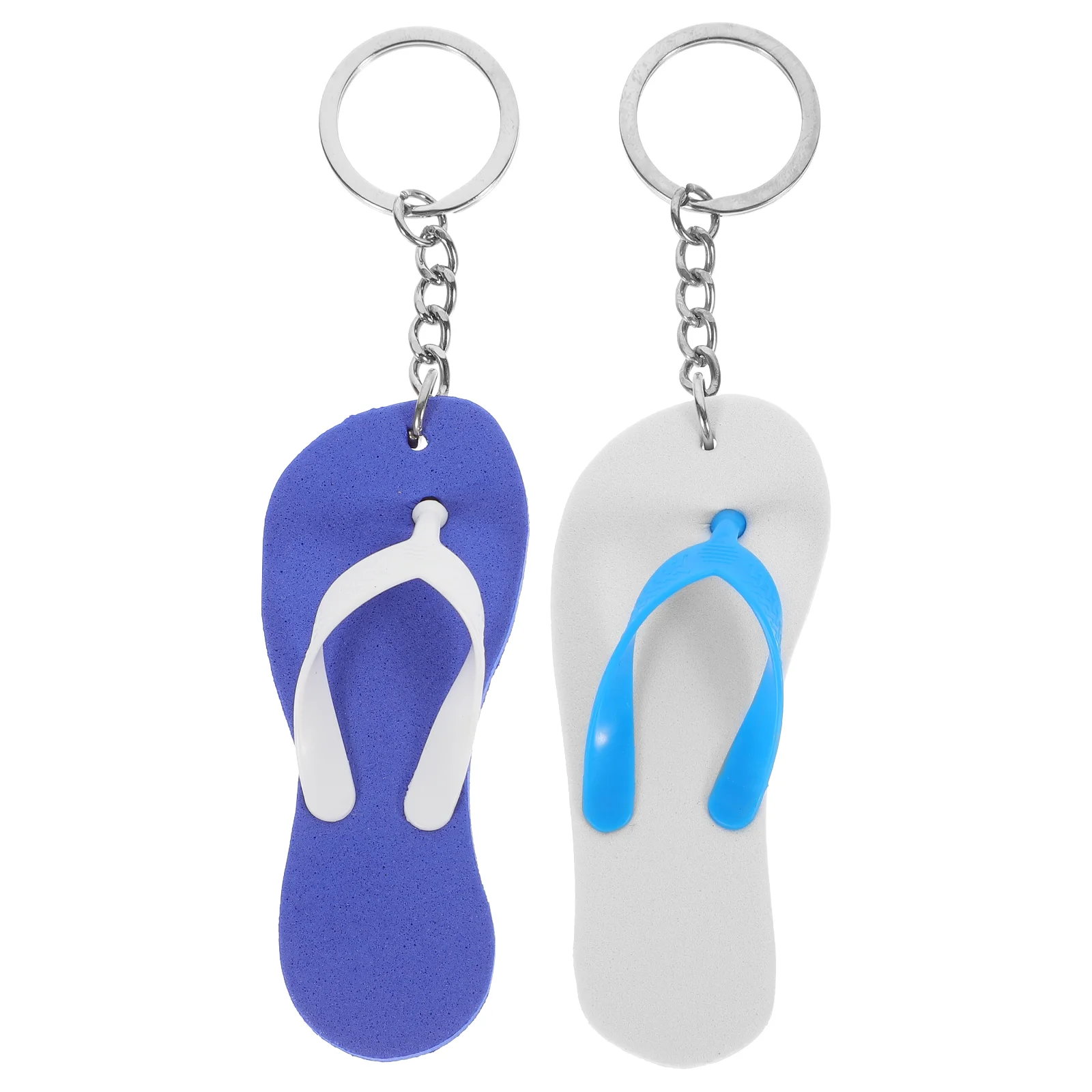 

6 Pcs Beach Gift Novelty Keychains Slippers Hanging Decor Metal Birthday Party Favors Gifts Banquet Cartoon
