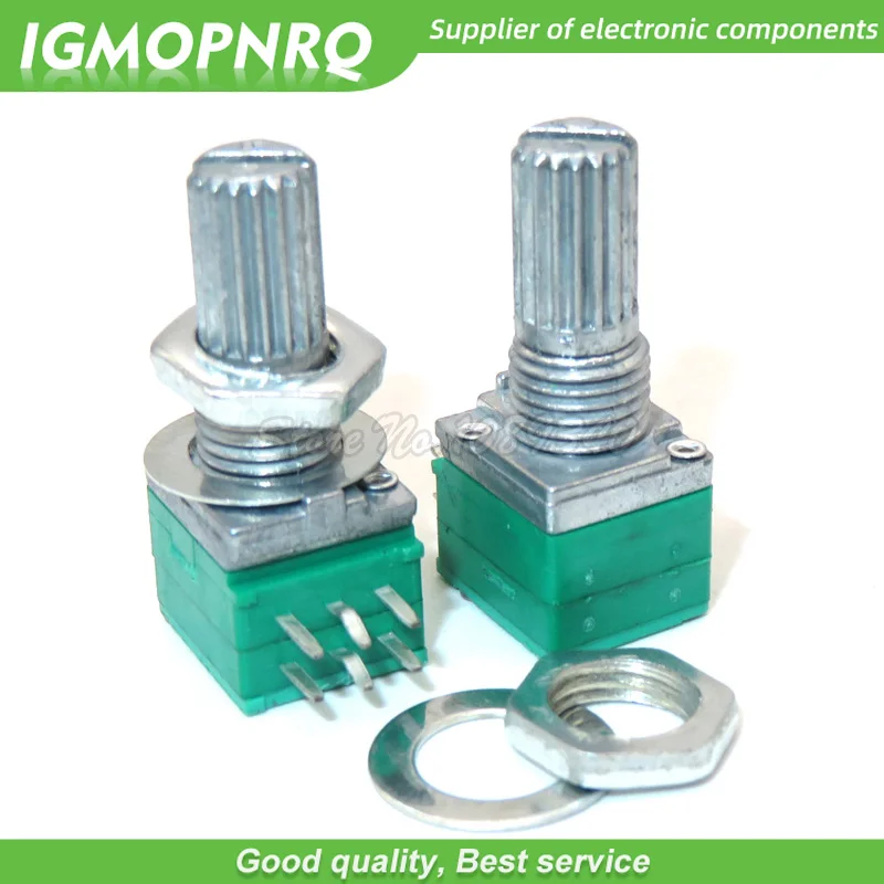 50pcs RK097G 5K 10K 20K 50K 100K 500K B5K with a switch audio 6pin shaft 15mm amplifier sealing potentiometer IGMOPNRQ