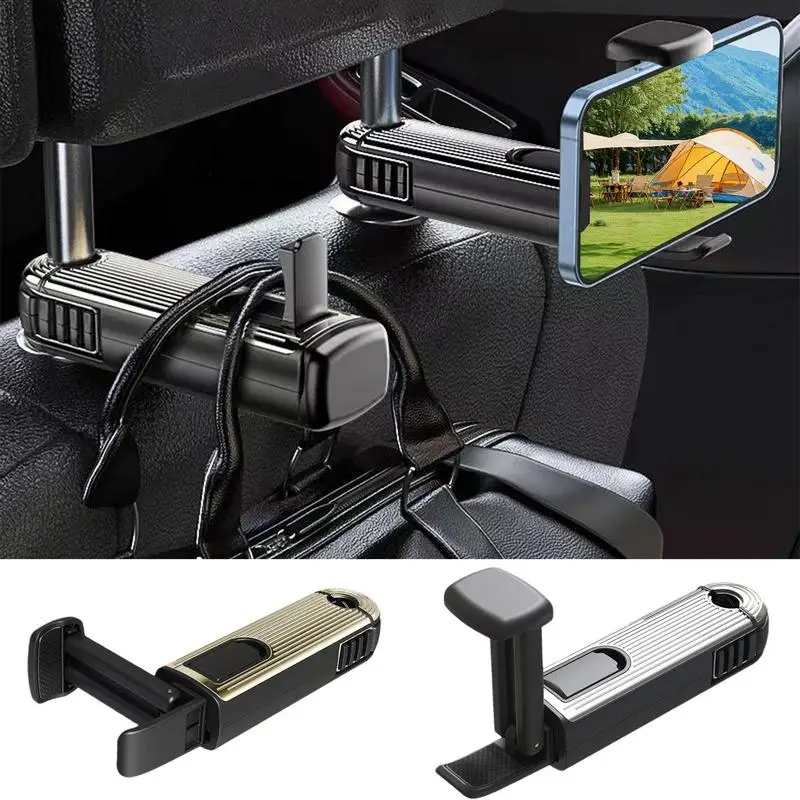 

Car Headrest Hook Phone Holder Stand Seat Back Purses & Bags Case Storage Organizer Hanger Interior Accessories for Automobile
