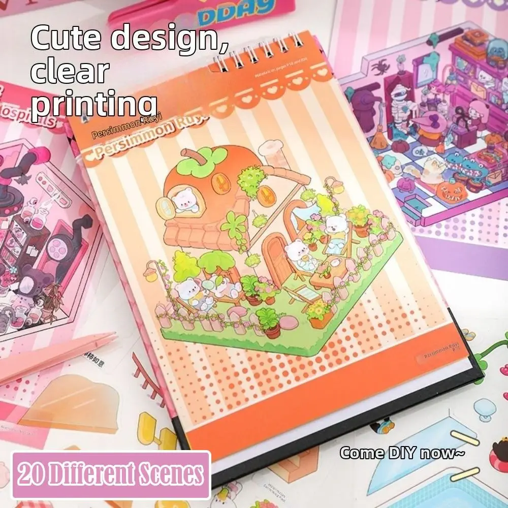 3D Landscape Sticker Book for Kids with PET and Paper