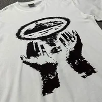 T-shirt imprimé en coton pour homme, vêtements de mode urbaine, style avant-gardiste, design rétro surdimensionné. Convient aux hommes et aux femmes. 6