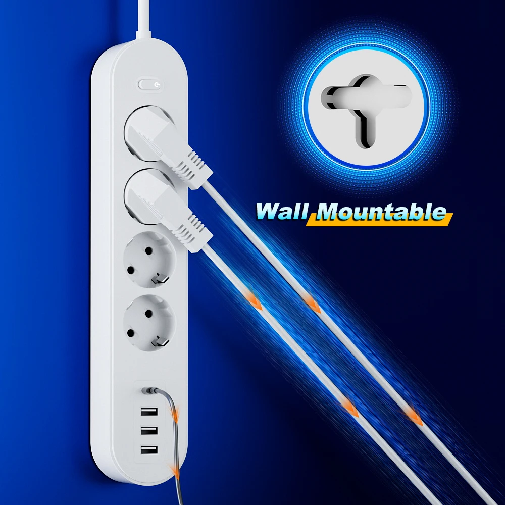 1 High-End 8-in-1 Power Strip with Overload Protection, One Master Switch, 4 Ac Outlet Sed3e76ee2ab24311834b0361ec28b49af
