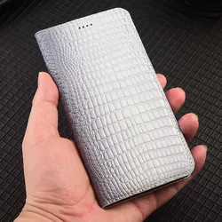 Elegant Genuine Leather Flip Wallet Phone Case Cover - A17 (White)