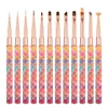 Rainbow Gradient Nail Art Brush Gradient Nail Brush Line Painting Brushes Nails Crystal Acrylic Liner Drawing 1
