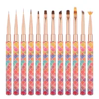 Rainbow Gradient Nail Art Brush Gradient Nail Brush Line Painting Brushes Nails Crystal Acrylic Liner Drawing 1