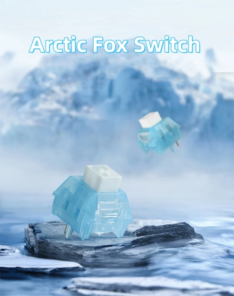 Kailh-Interruptor de Teclado Mecânico Arctic Fox, Interruptores
