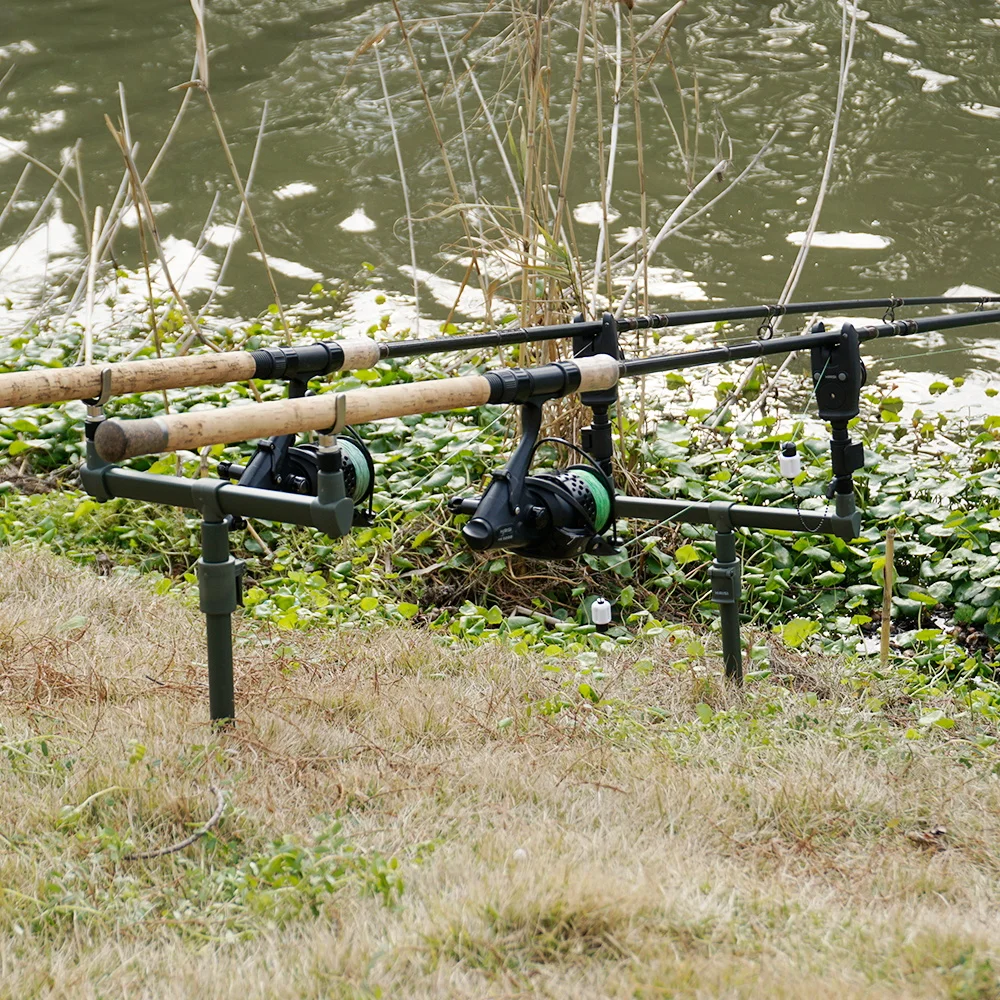 Hirisi Karpfenangeln Aluminium Bank Stick & Buzz Bar Set Verstellbare Rutenauflage Halterung für Rod Pod Angelzubehör – Detail 10