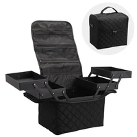 Women Cosmetic Boxes Zipper Nail Art Kit Storage Case Organizer Professional Make Up Handbag Large Capacity Plaid Makeup Bags 1