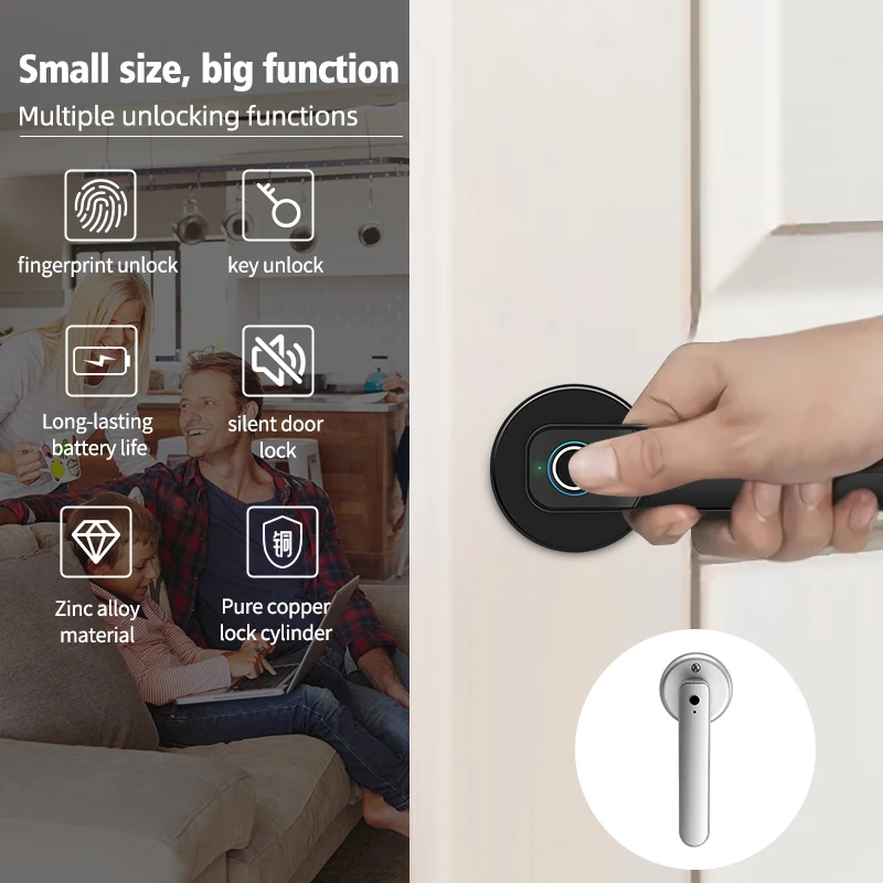 KENRONE Fingerprint Door Lock for Bedroom Door Knobs Lock with APP