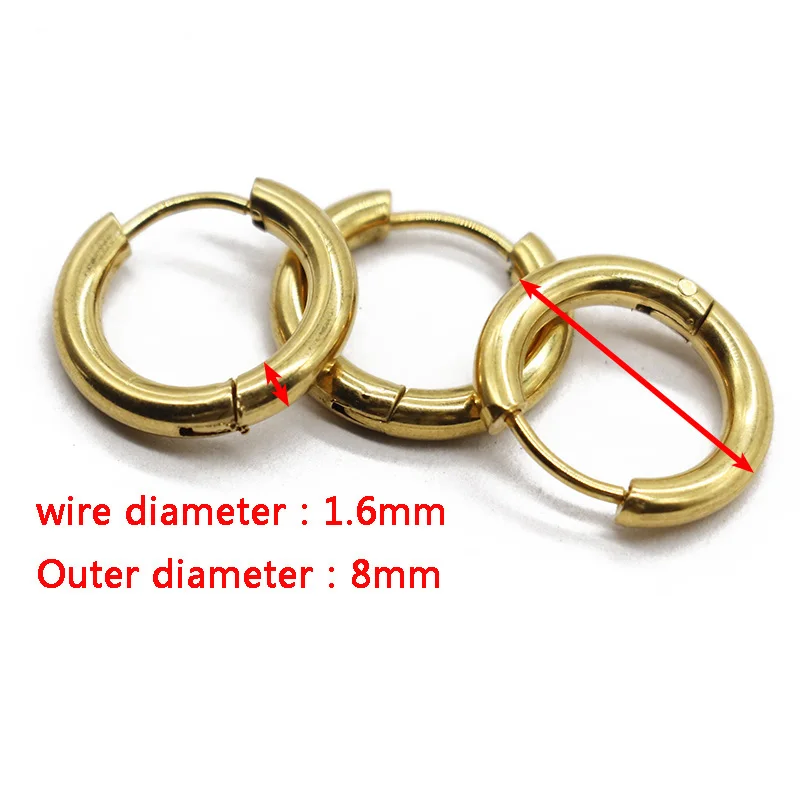 Рисунок 3 - 8/10/12/14 мм круглые серьги-кольца