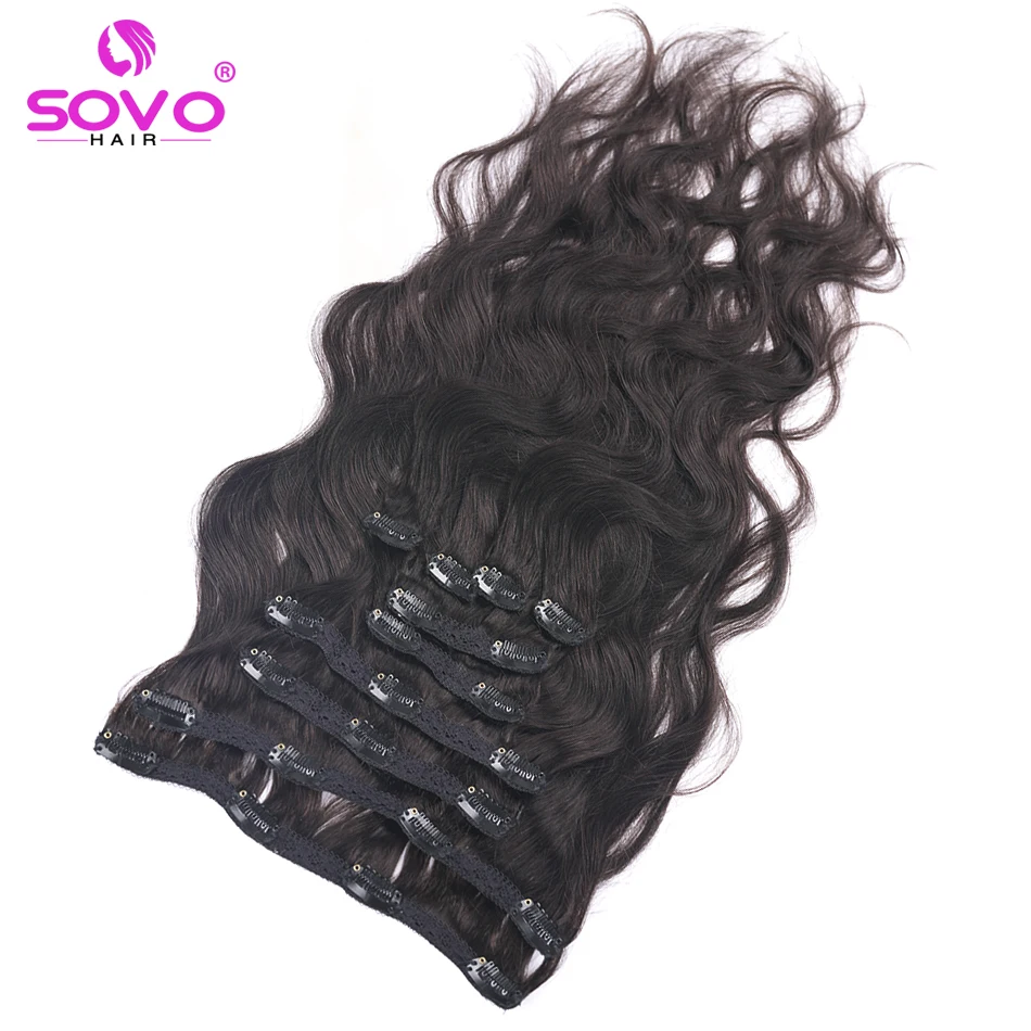 Chocolate Brown Body Wave Clip in Human Hair Extensions Peruvian Wavy Clip in HairPieces 120g 140G Full Remy Hair Clip-In On,hair extensions