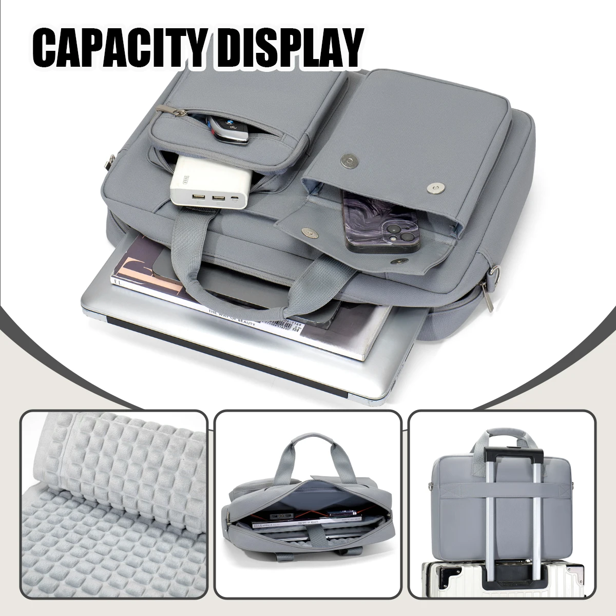 Laptop Bag Suitable for Commuting, Compatible with Apple MacBook Air 13, Lenovo Xiaoxin Pro 14, Huawei Matebook 16inch, Dell 15.6inch, Protective Case for 15-Inch Laptops, for Both Men and Women