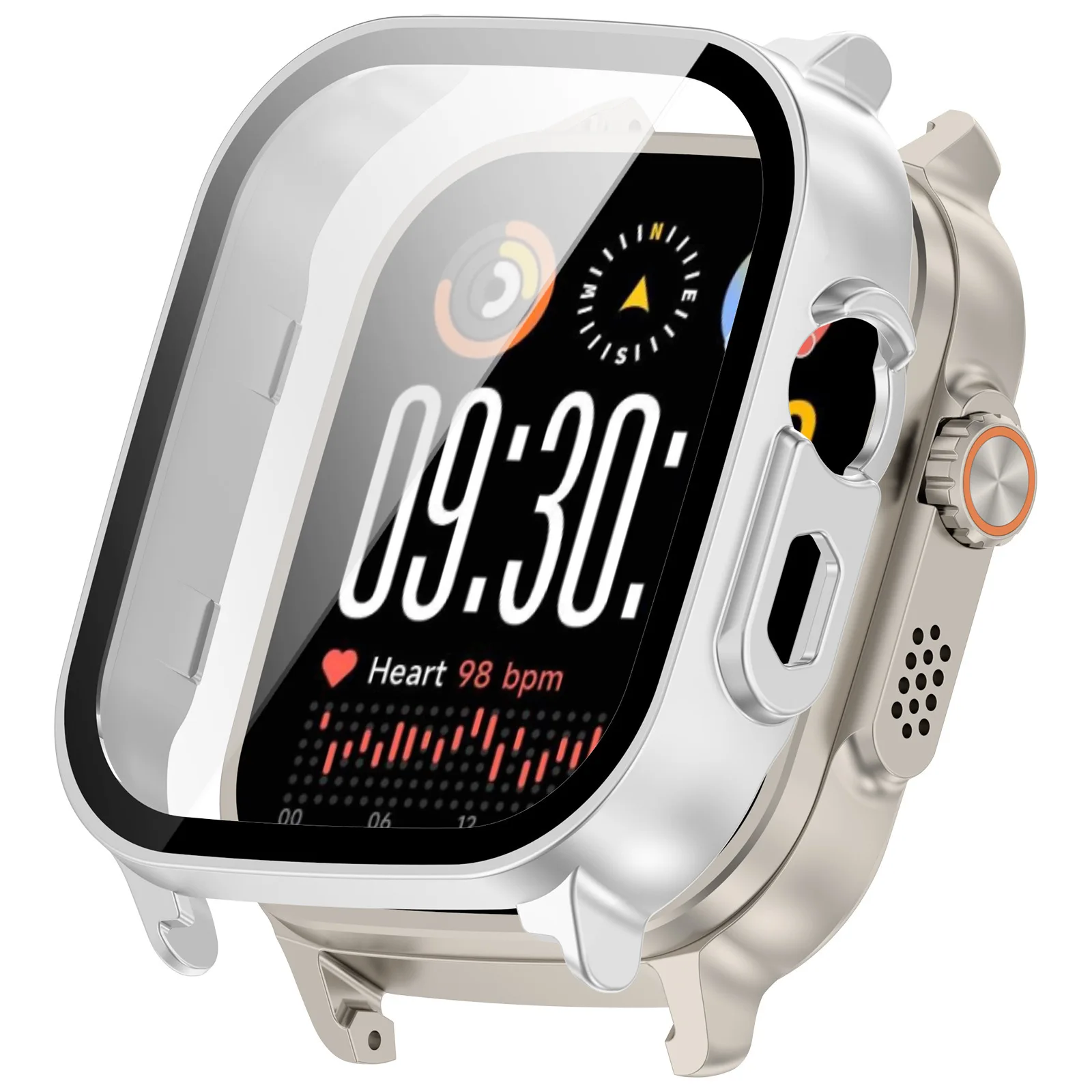 Tempered Glass Hard Case Full Cover Protective Shell & Screen Protector for Smartwatch Accessories