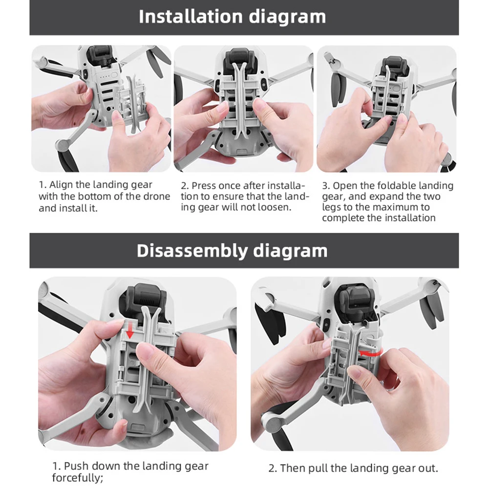 Drone Accessories Foldable Drone Landing Gear Lengthened Height Anti-scratch Bracket for DJI MINI SE / MINI 2 / Mavic Mini