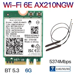 WiFi 6E Tri - Band Wireless Card with Bluetooth 5.3 - High - Speed M.2 Mini PCI - E Network Adapter (AX210 20CM Antenna)