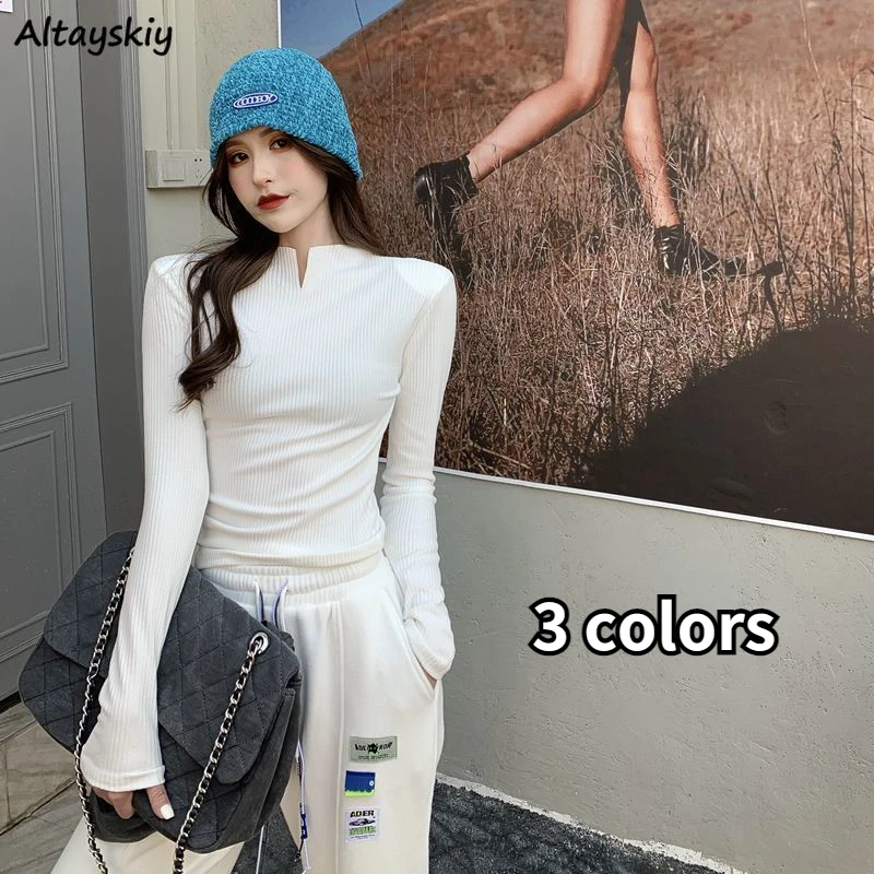 

Solid Pullovers Women Sweater Autumn Slim Female Elegant Basic Cozy Knitwear Simple Leisure Holiday Hot Sale Retro Popular Daily