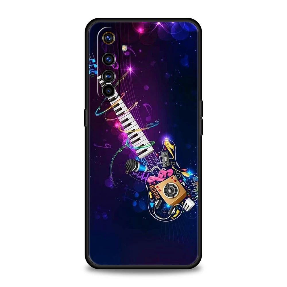 Gitarren musik Kunst Handy hülle für Realme 8 9 Pro plus 8i 9i 6 7 gt2 c21 c25 c3 c11 11 pro 5g plus stoß feste Silikonsc halen kappen – Detail 3