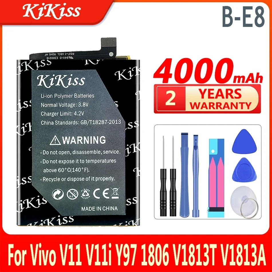 

4000mAh KiKiss High Capacity Battery B-E8 BE8 For Vivo V11 V11i Y97 1806 V1813T V1813A Mobile Phone Batteries