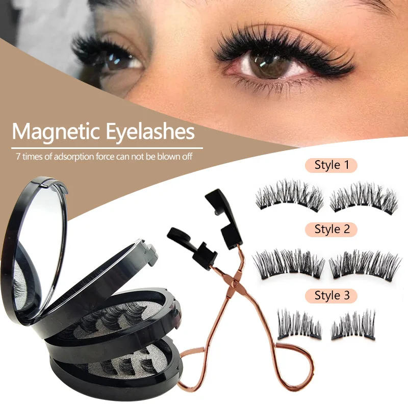 4full 4full 8half Magnetic false eyelashes 5 magnetic half magnet lashes three-layer eyelashes clip set