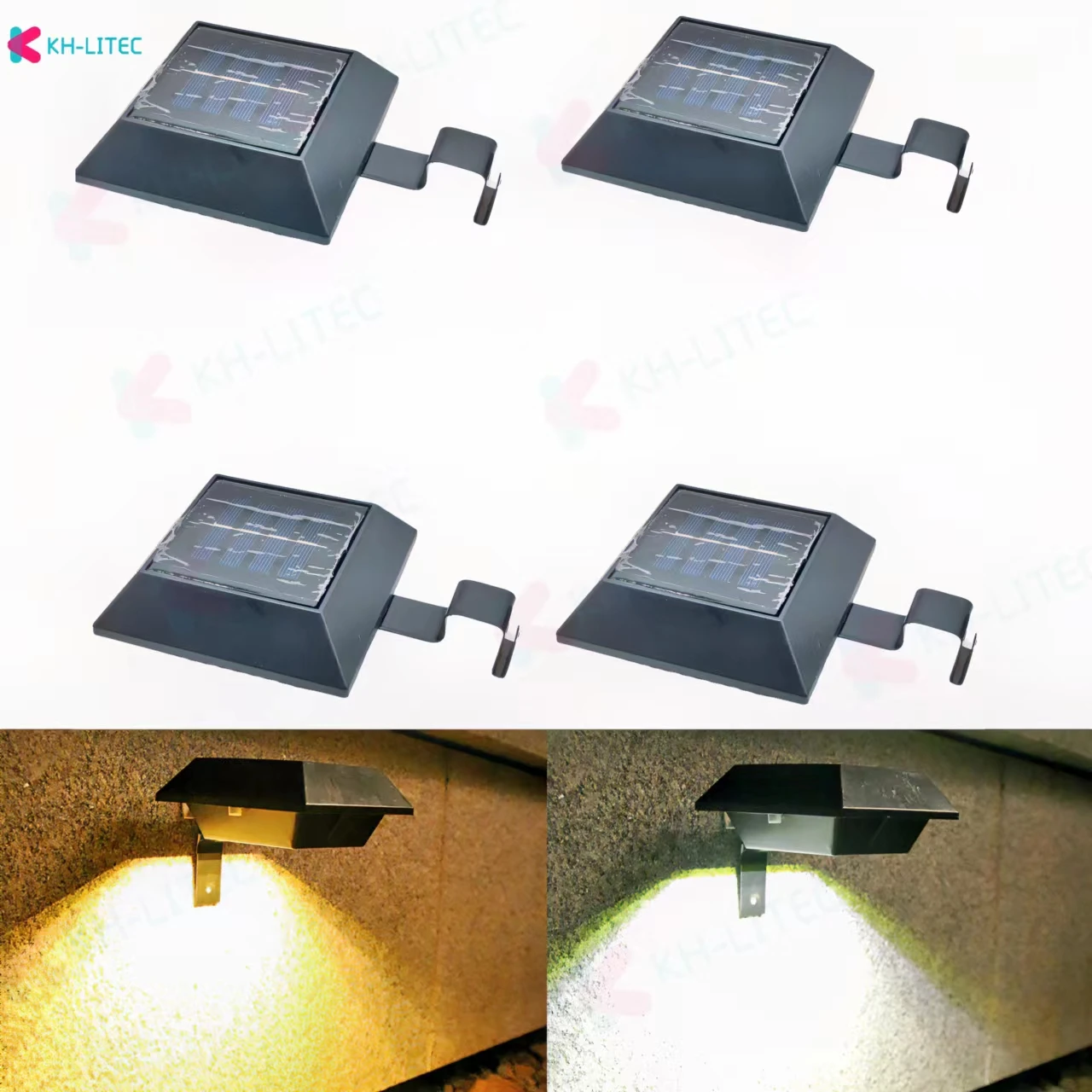 

KHLITEC 1/2/3/4PCS 6 LED Solar Lamp Garden Gutter Light Wall Lamp Solar Powered Fence Gutter Street Garden Yard Lawn Outdoor Lig