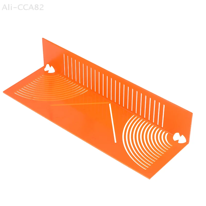 1pcs Square Tube Round Corner Drawing Ruler 45-degree Angle Guide Two-way Drawing Tools Plastic Precision Pipe Cutting Guide
