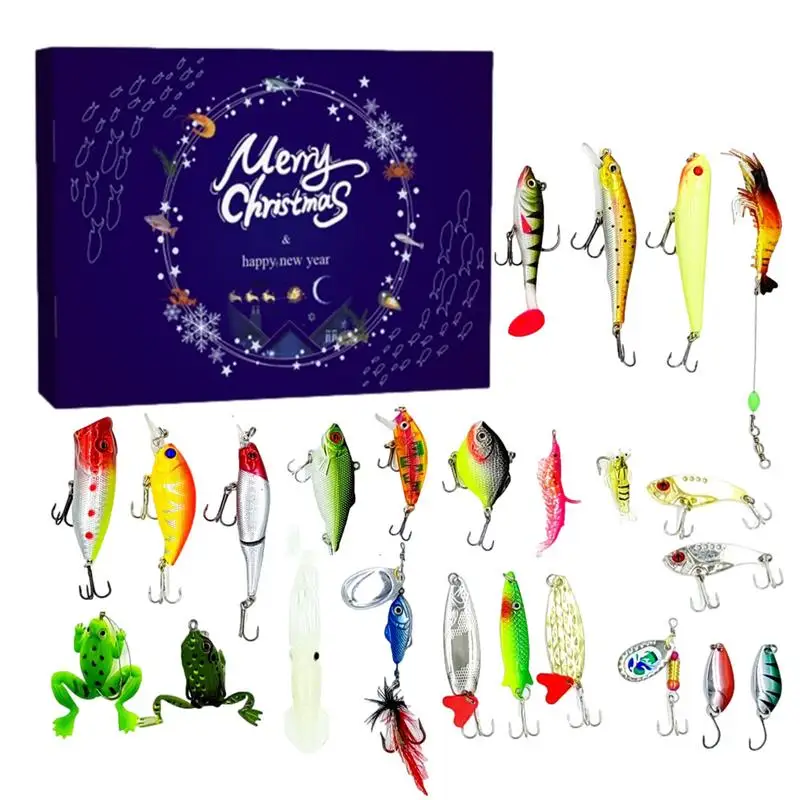 

Christmas Advent Calendar 2023 Fishing Lure Set Blind Box 24 Days Advent Calendar Fishing Tackle Surprise Gift For Kids Adults