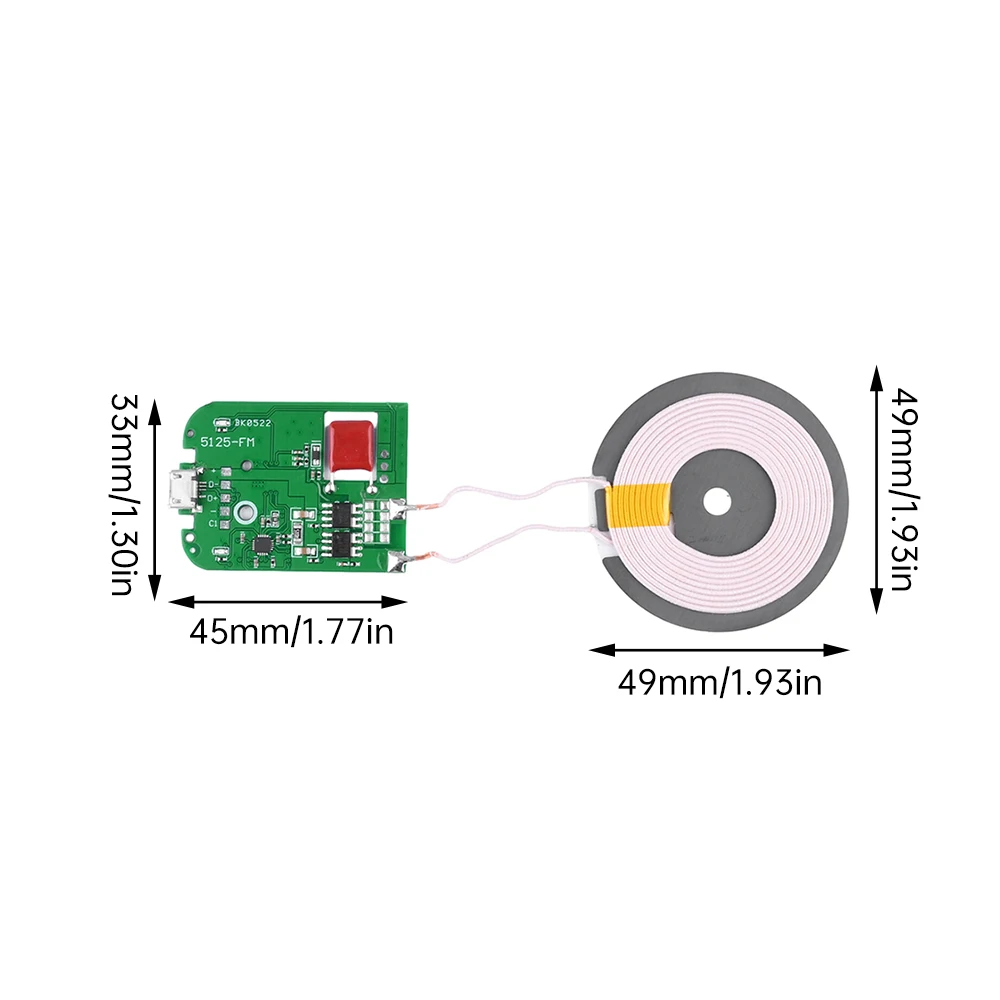 Universal Portable Fast Charging Wireless Charger DIY Kit - Transmitter Module with Coil Circuit Board