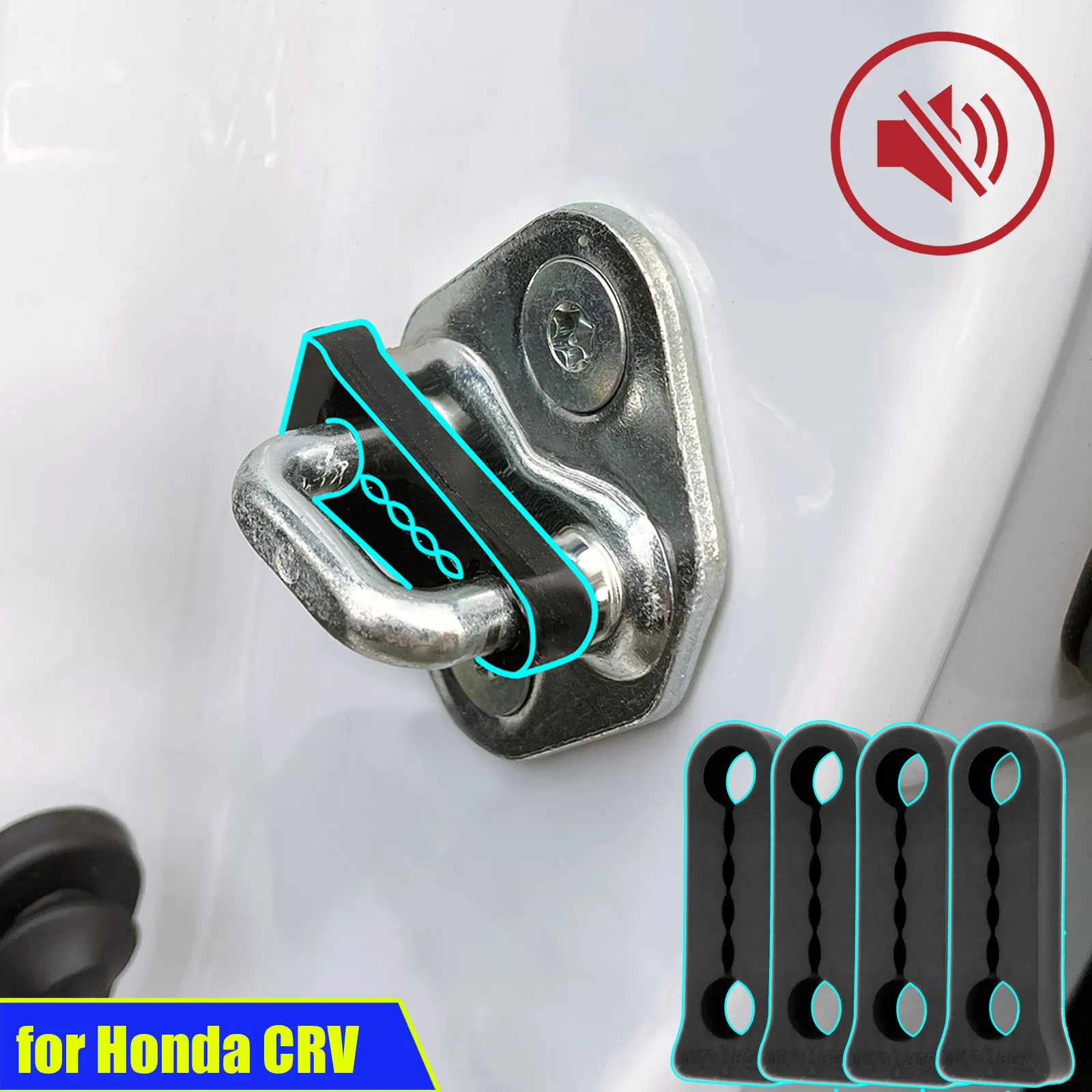 Car Door Lock Sound Deadener Damper Buffer For Honda CRV CR-V 2007&ndash; Rattling Screaks Quiet Noise Deaf Soundproofing seal door lock damper sound deadener mat