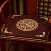 New Chinese-style Solid Wood Chair Non-slip Pads Household Cotton Linen Breathable Chair Cushion Study Decorative Chair Mats 4