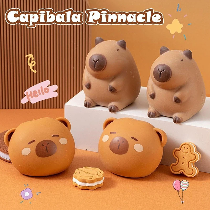 

Cartoon Lovely Capybara Kawaii Soft Adhesive TPR Slow Rebound Toy Creative Pinch Children Decompression Pinch Toys