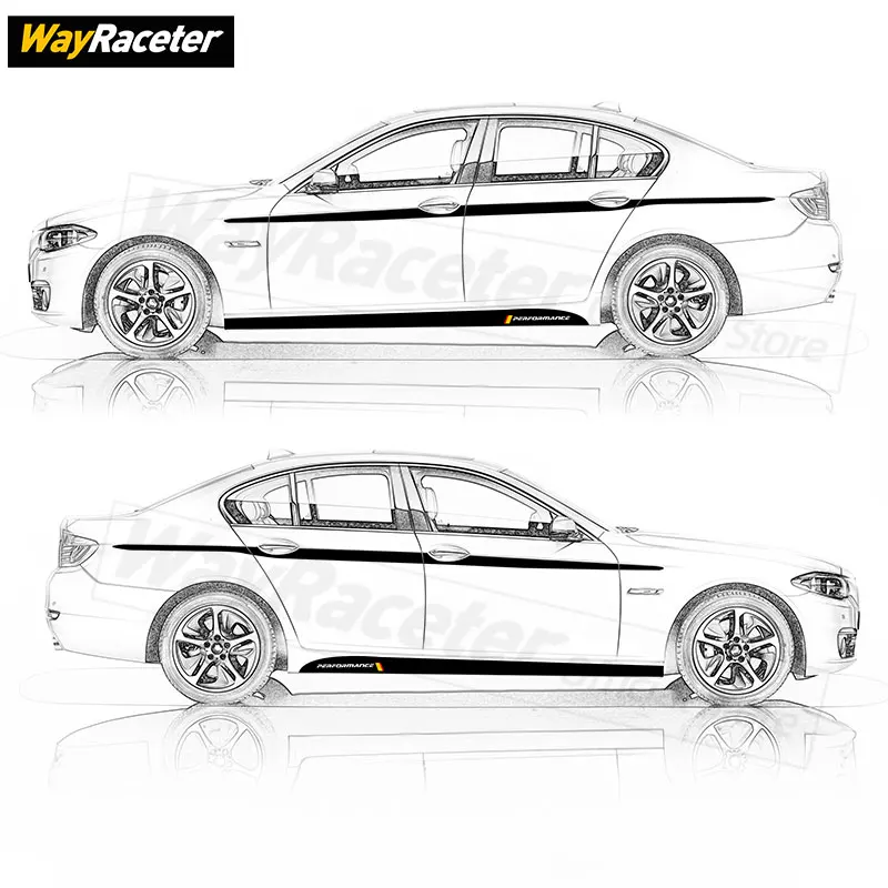 M Performance Door Side Skirt Sticker Carbon Fiber Vinyl