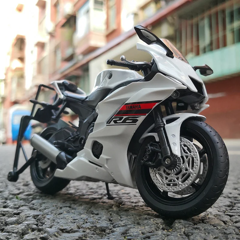 Welly 1:12 Yamaha YZF-R6 Alloy Racing Motorcycle Model Diecast Metal Street Sports Motorbike Model Collection Childrens Toy Gift 2