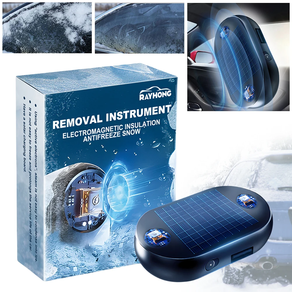 Car Window Glass Anti-ice Snow Remover Antifreeze Snow Removal Instrument 5-12V Winter Deicing Device Car Defroster Solar/USB windshield defroster windshield deicing instrument