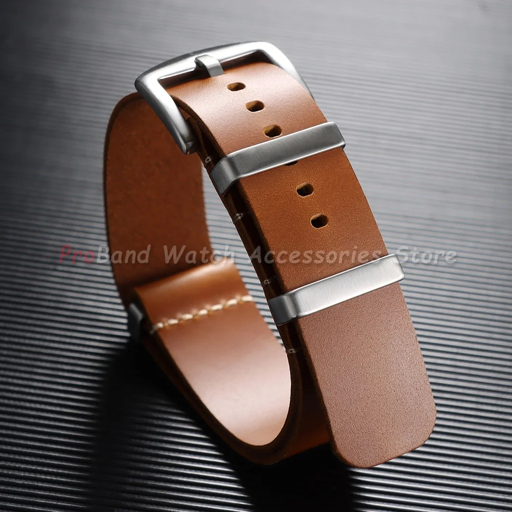 Premium Genuine Leather Adjustable Watch Strap - Elegant Replacement Bracelet Accessory
