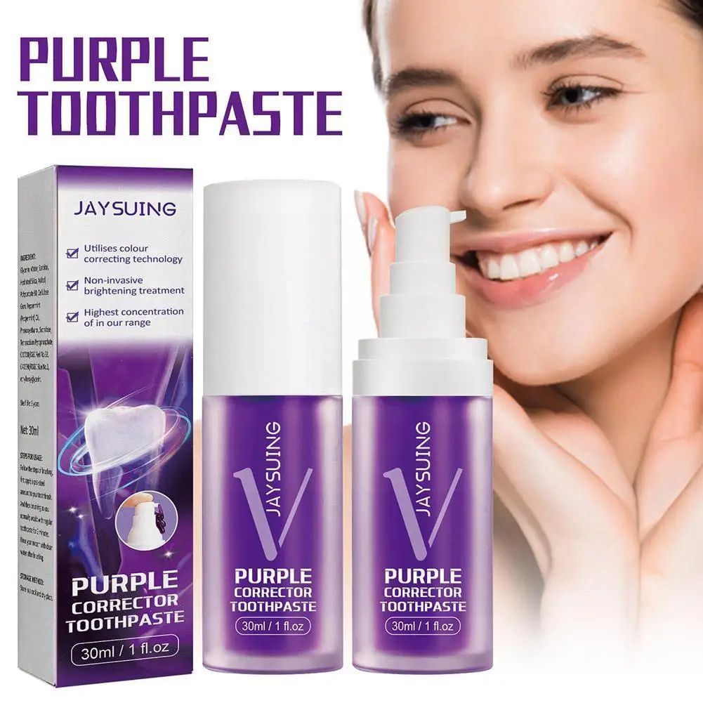 V34 Color Corrector Tooth Paste 30ml Teeth Mouse Remove Tartar 30ml Smoke Plaque Breath Yellow Teeth Stains Hygiene Freshen J3w6 dental calculus remover