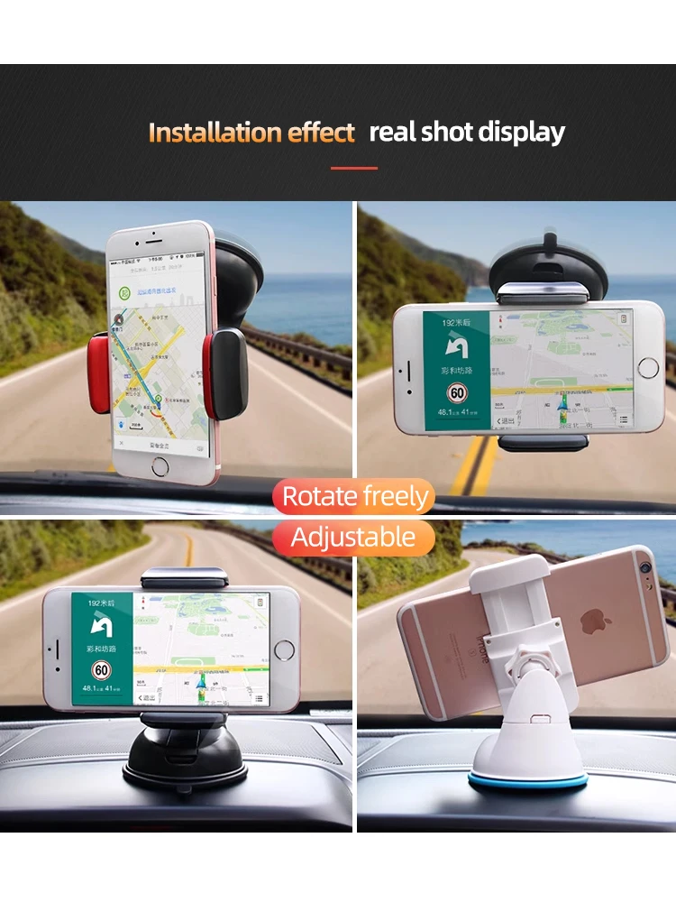 Car Phone Holder Mount Strong Suction Cup For Windshield and Dashboard For iPhone 15 14 13 Pro Max Samsung Xiaomi All Smartphone