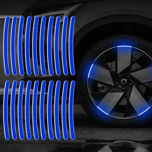 20pcs Car Wheel Hub Reflective Sticker Tire Rim Reflective Strips Luminous for Night Driving Car Bike Motorcycle Wheel Sticker - Image 8