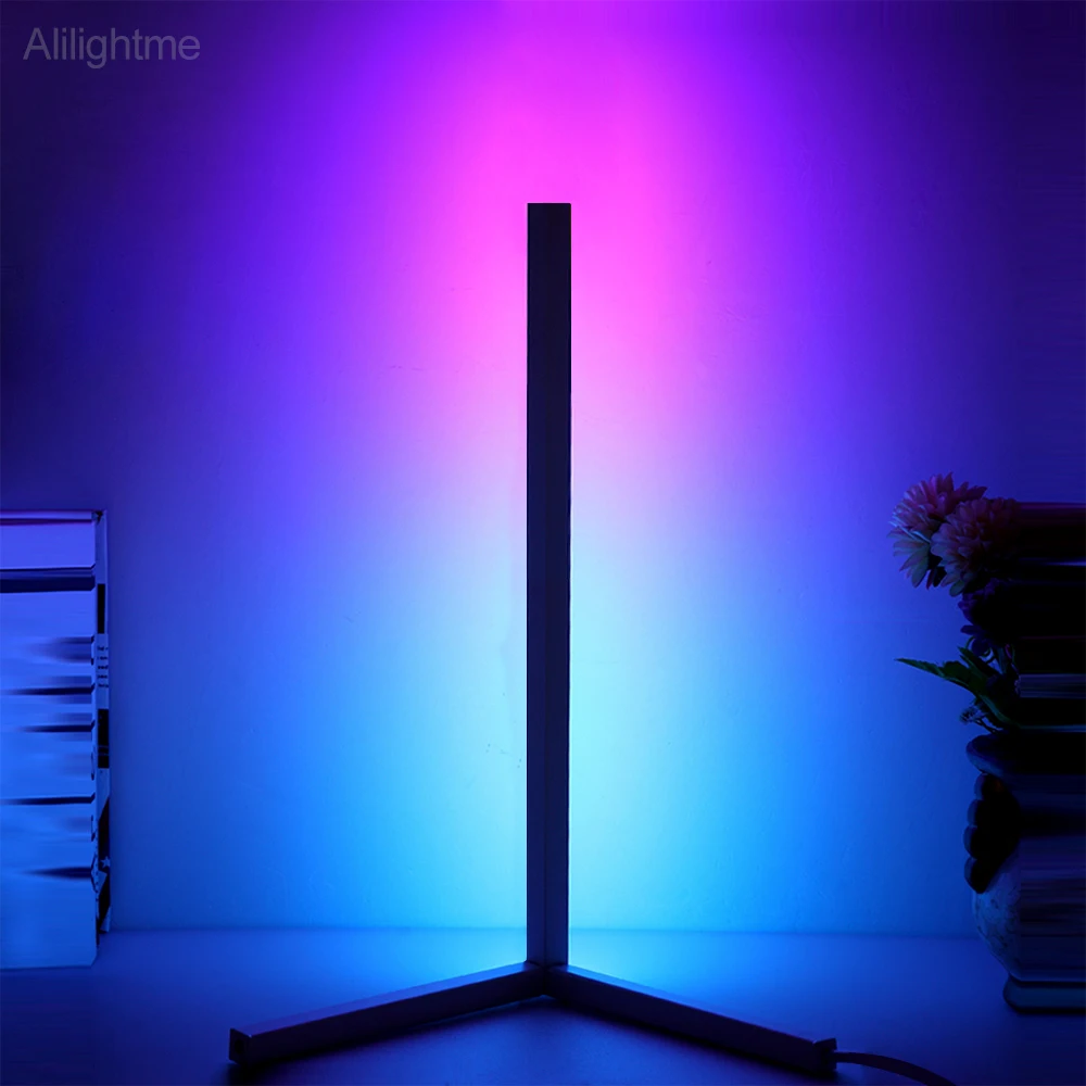

Modern Style Corner Lamp LED Intelligent Remote Control Atmosphere Light Colorfuls Floor Night Lights for Bedroom Creative Decor